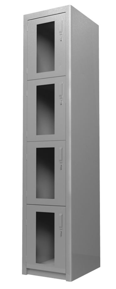 [LK4PAC] Locker Metálico con Ventanas de Acrílico 4 puertas.
