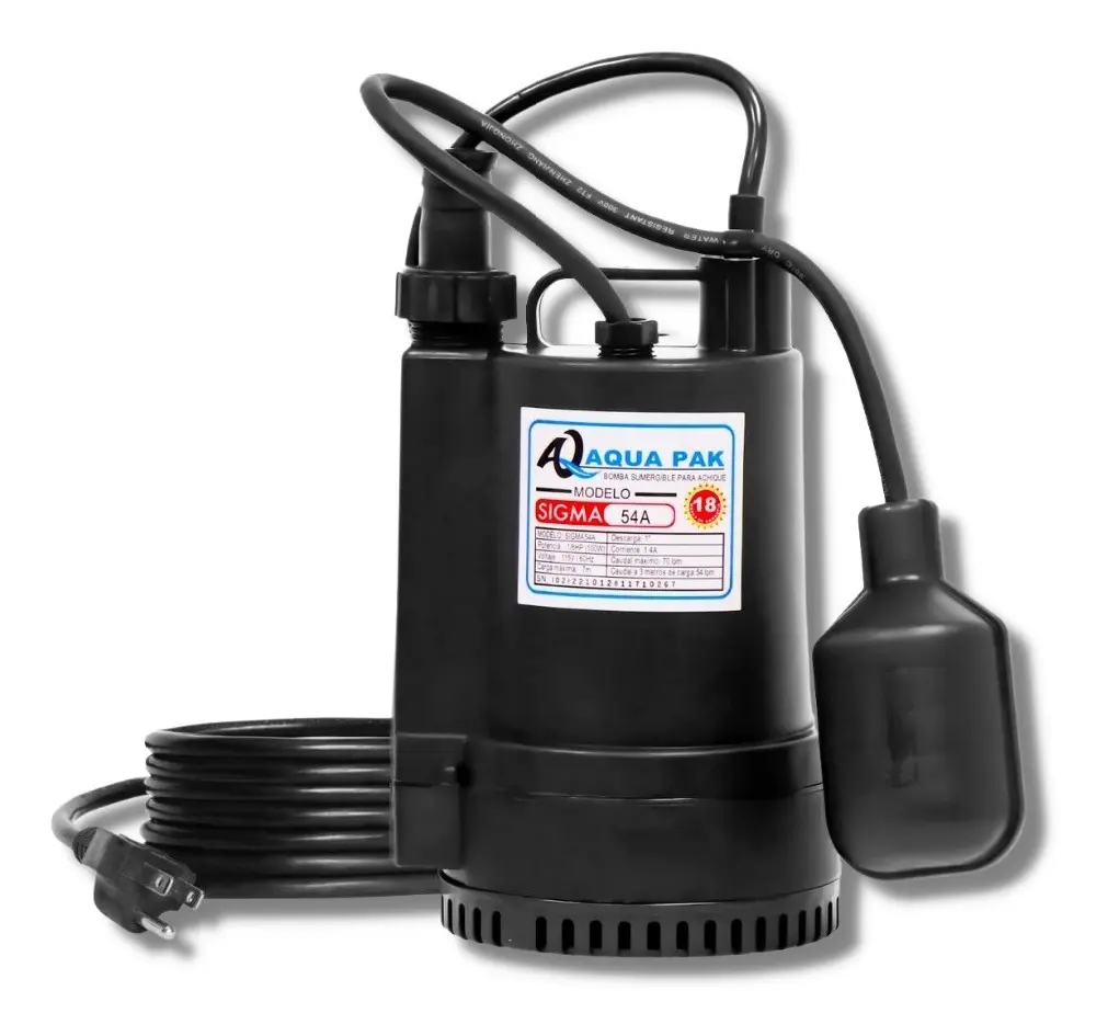 [VDESIGMA54A] VDESIGMA54A BOMBA AQUAPAK P/ ACHIQUE SIGMA54A 1/6HP 115V