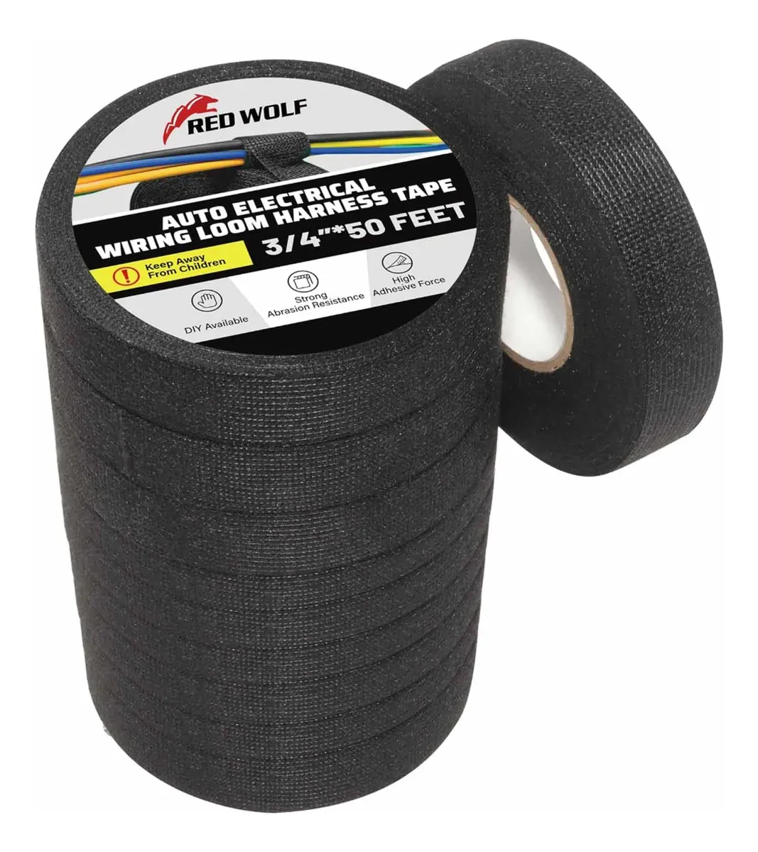 Cinta Aislar Tela Automotriz, Resiste Alta Temperatura, 19mm x 15mts