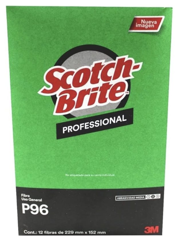 [P9612P] Fibra verde P96 Scotch-Brite de uso general 12 piezas.