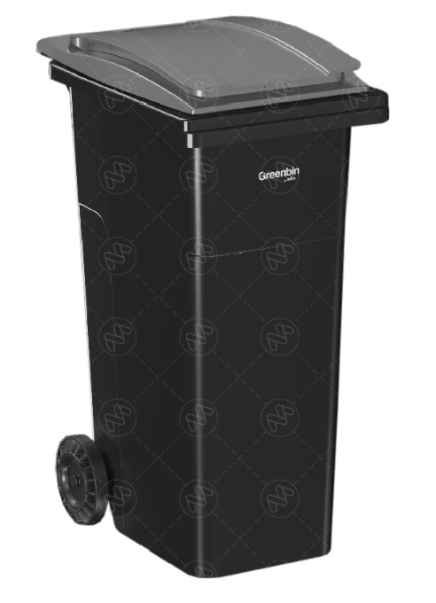 [OP180-TGR] Contenedor con 2 ruedas tapa de color Greenbin 180 L Tapa GRIS